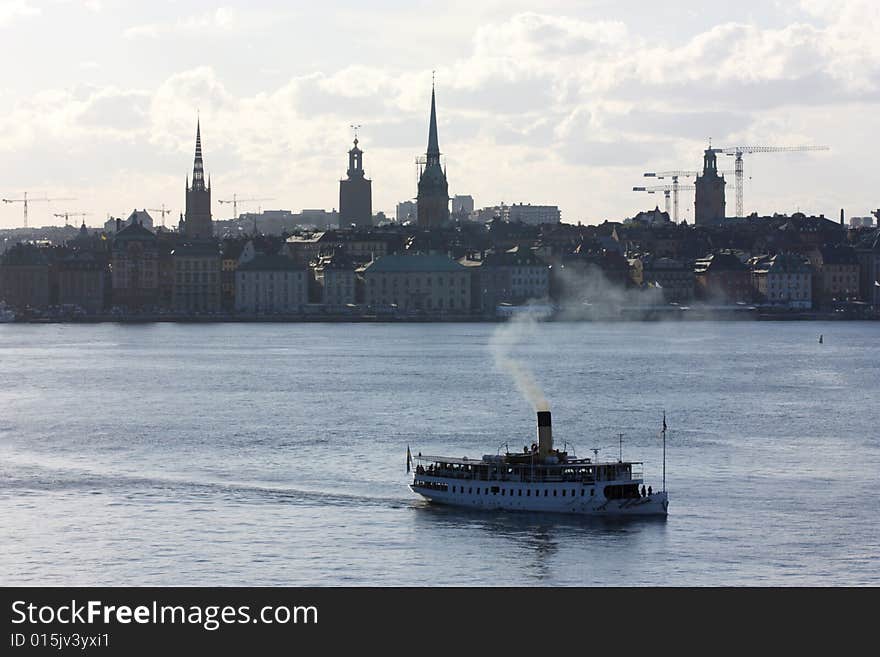 Stockholm buildings on cold water. Stockholm buildings on cold water