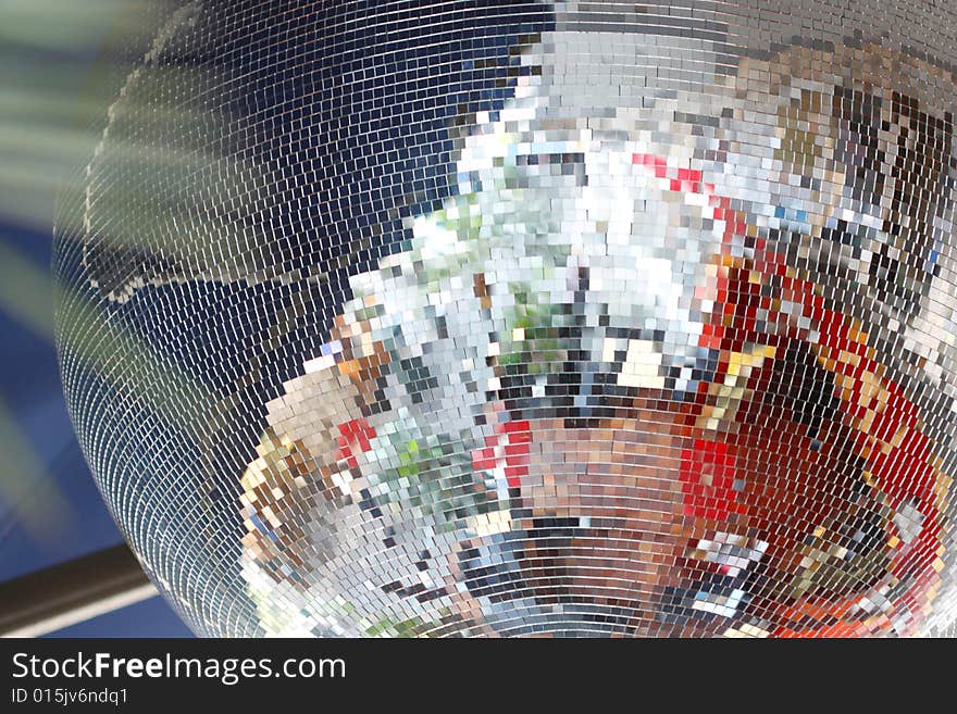 Close-up disco-ball background. Close-up disco-ball background