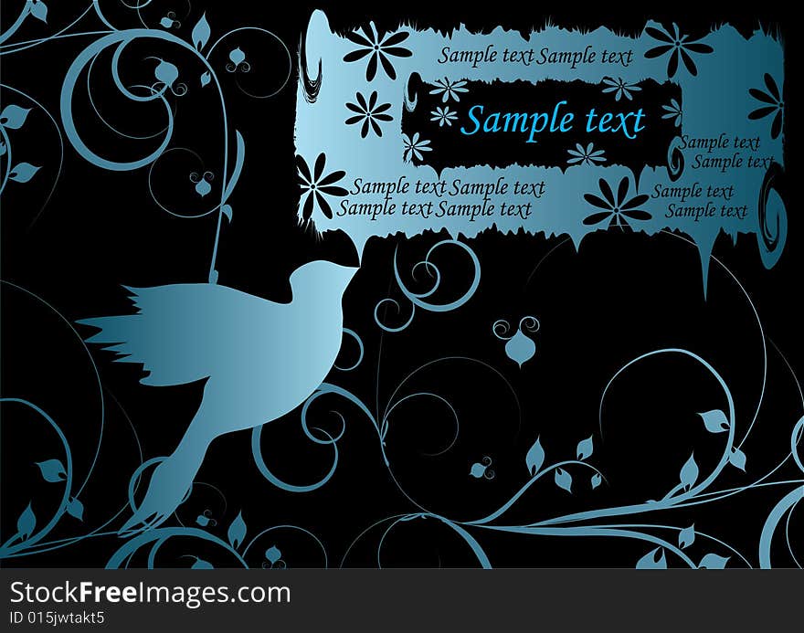 Beautiful blue  dove on black background. Beautiful blue  dove on black background