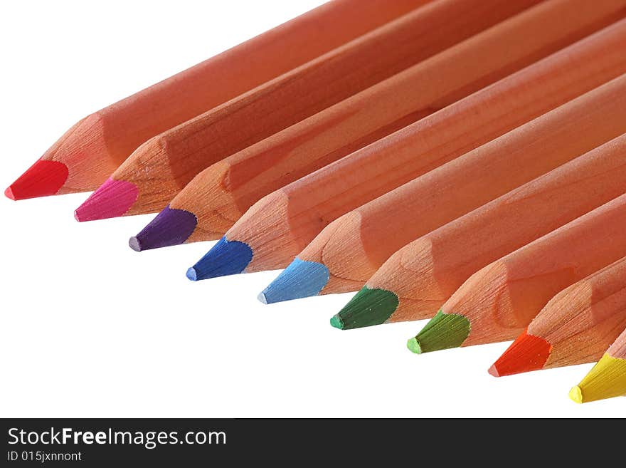 Color pencils isolated on white. Color pencils isolated on white