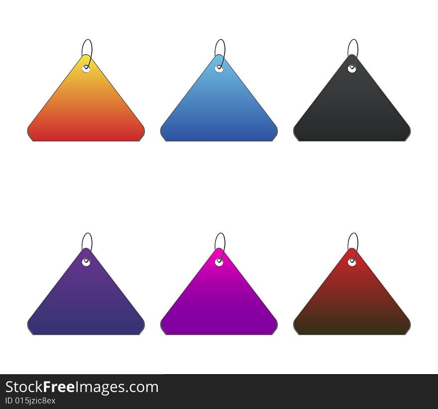 Vectors - colored tags on white. Vectors - colored tags on white