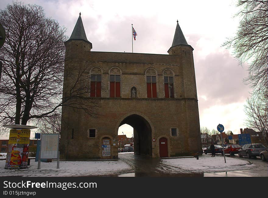 One of the fortifications that hacian of front door to Bruges, Belgium. One of the fortifications that hacian of front door to Bruges, Belgium.