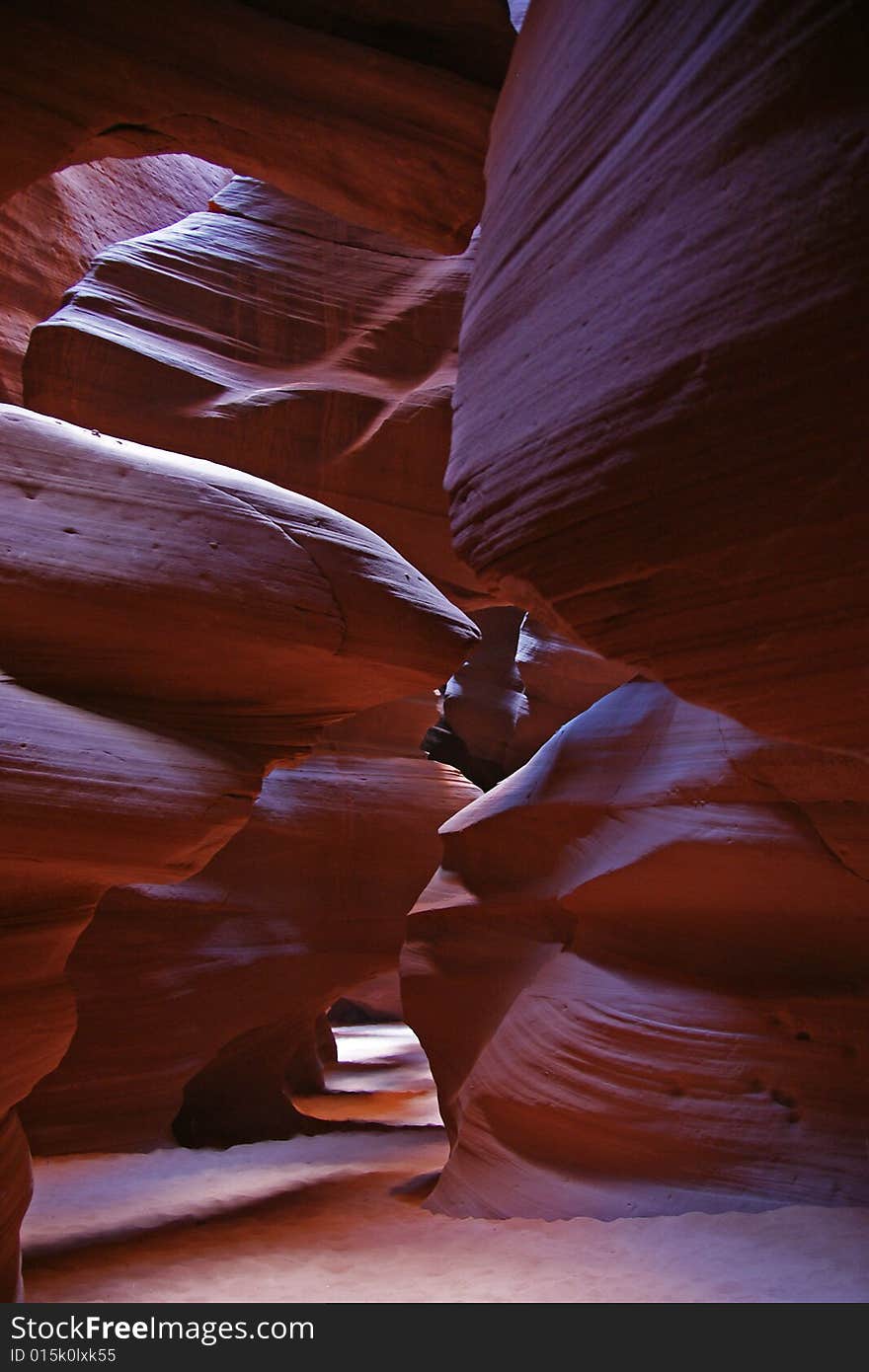 Antelope Canyon Red Light Falling In