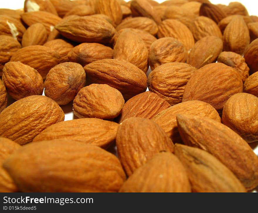 Detail of almonds, food background