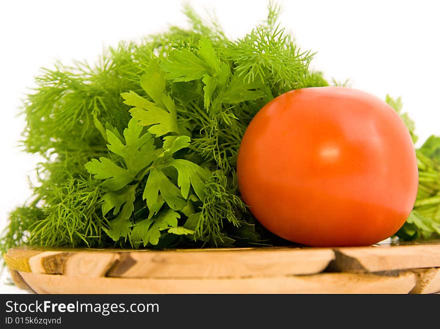 Succulent tomato with parsley for salad