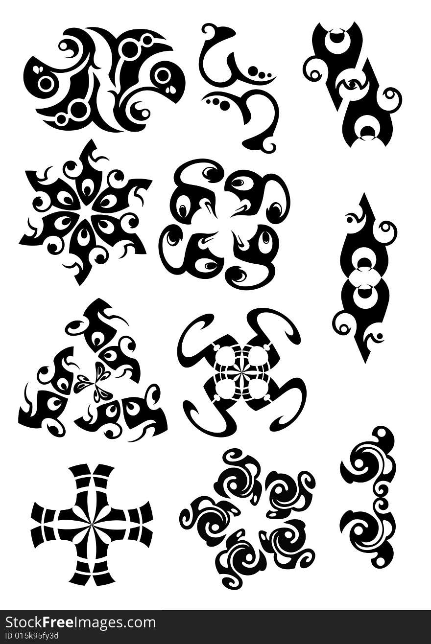 Description: Vectorial illustration. Black and white patterns. Description: Vectorial illustration. Black and white patterns