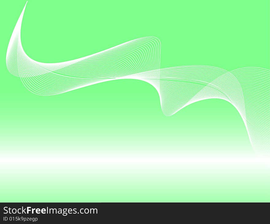 Abstract line background. Green wave. Abstract line background. Green wave