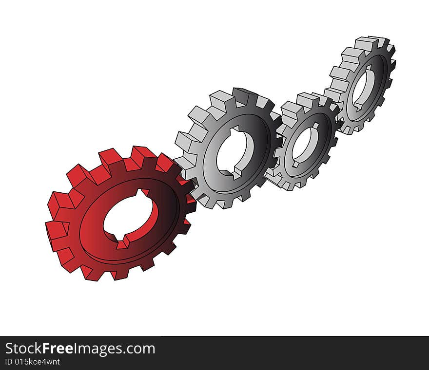 Cogwheels - business network - isolated illustration on white (with vector EPS format). Cogwheels - business network - isolated illustration on white (with vector EPS format)