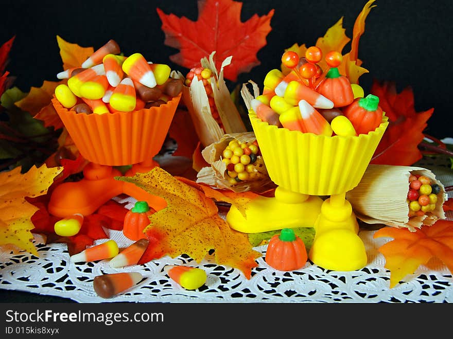 Corn candy in bright party cups. Corn candy in bright party cups.