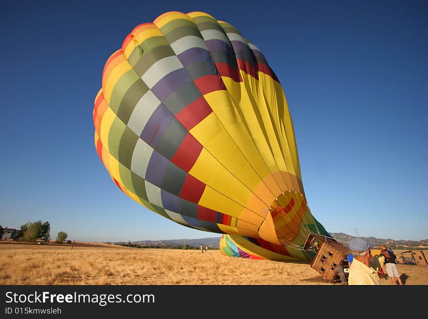 Hot Air Balloon being inflated