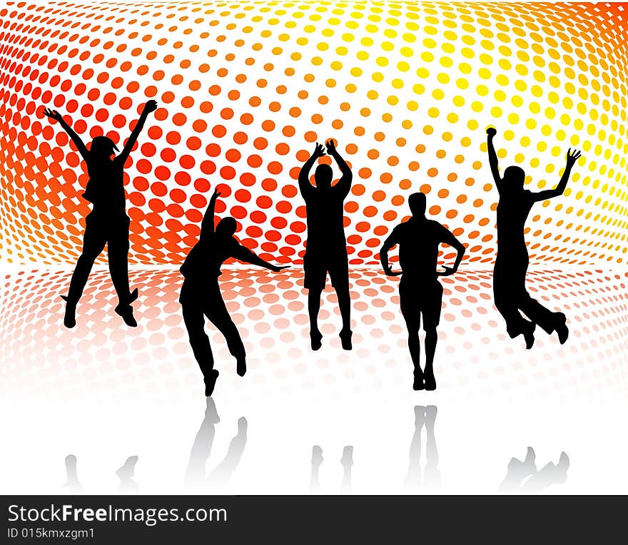 Vector illustration of people jumping. Vector illustration of people jumping