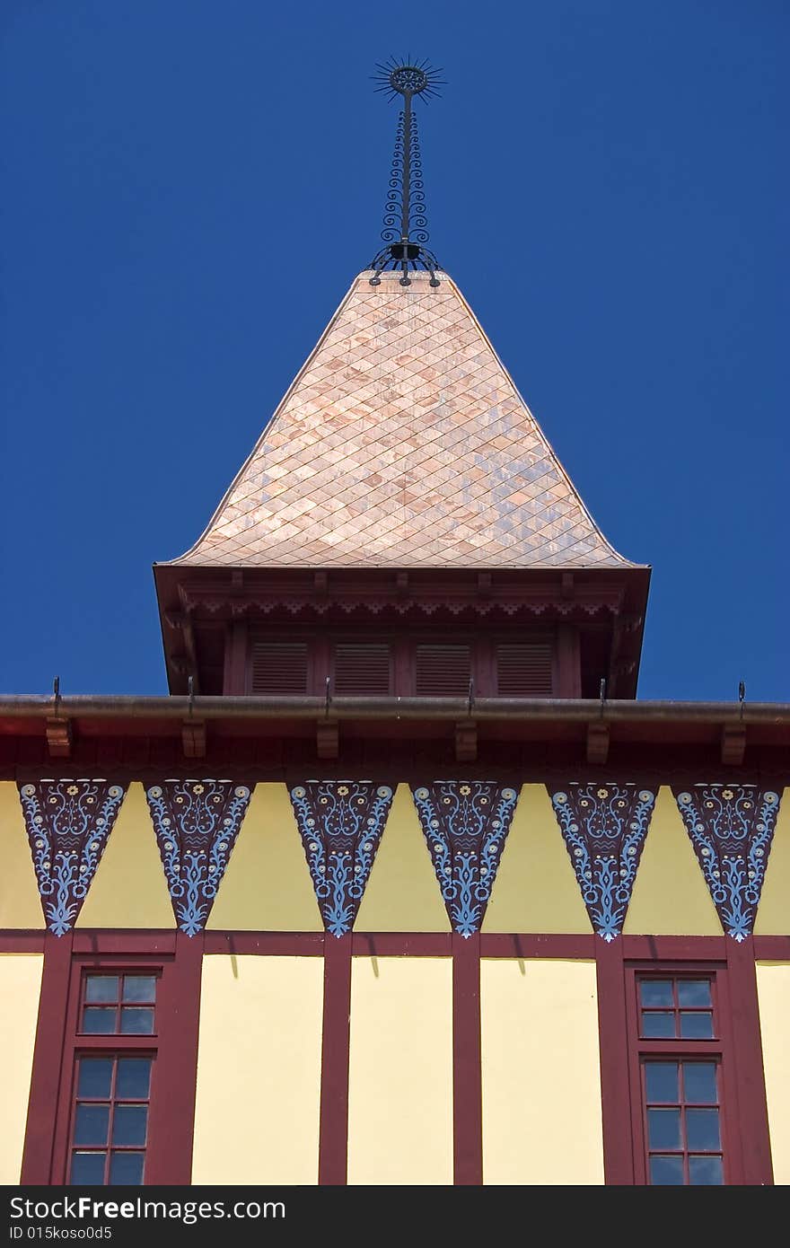 Nice roof detail with blue sky in the background.See my similar images. Nice roof detail with blue sky in the background.See my similar images