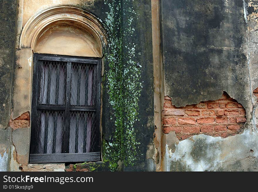 A out side view of a old house. A out side view of a old house.