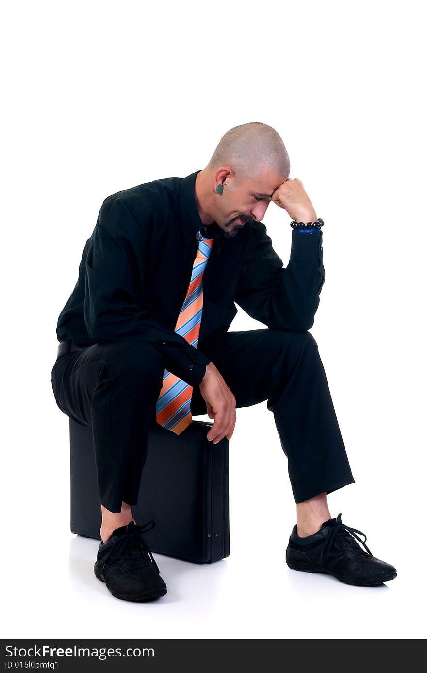 Alternative businessman formal dressed, studio shot