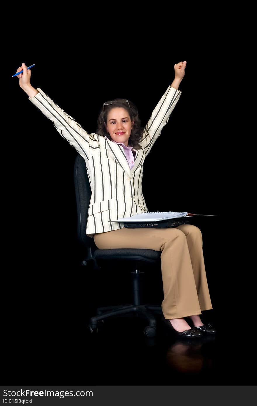 Young attractive businesswoman formal dressed, studio shot