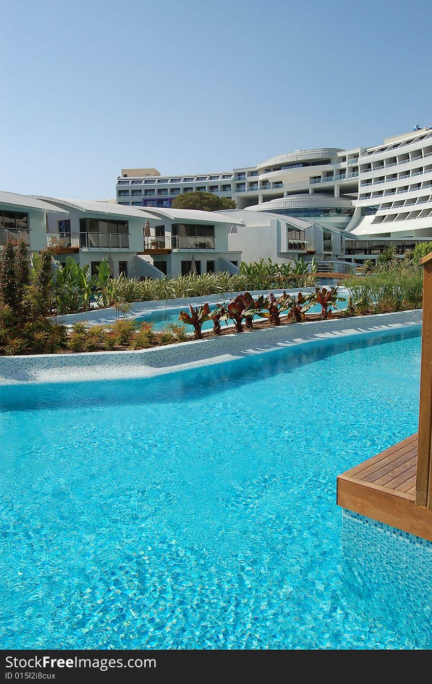 Swimming pool of modern turkish hotel