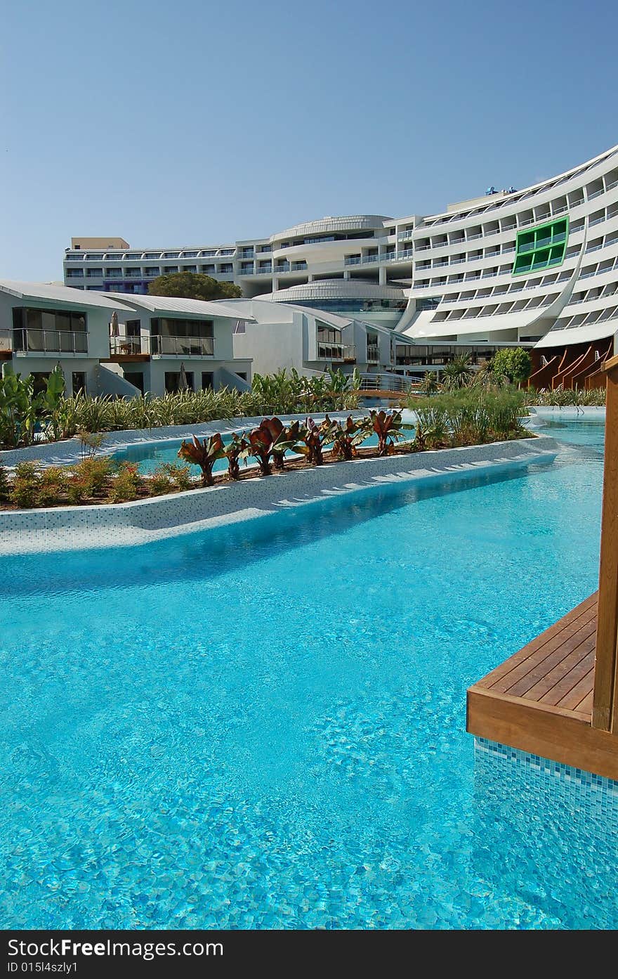 Swimming pool of modern turkish hotel