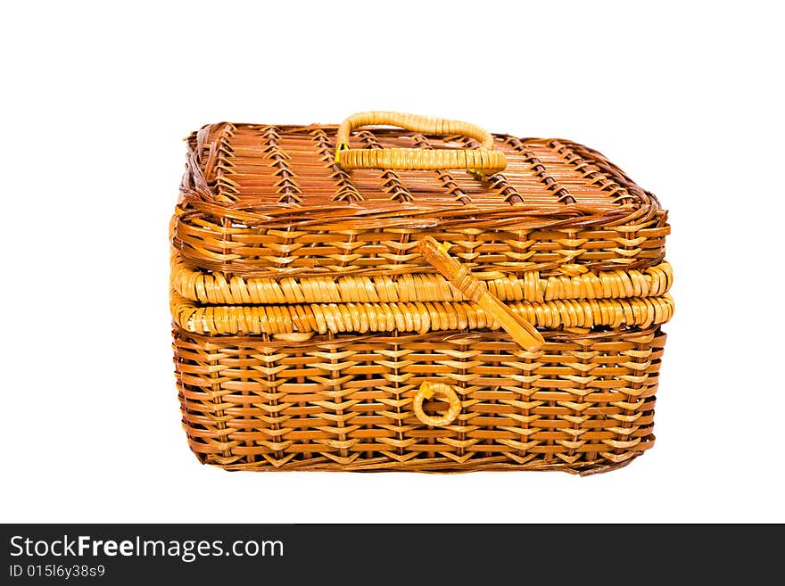 Yellow wicker basket