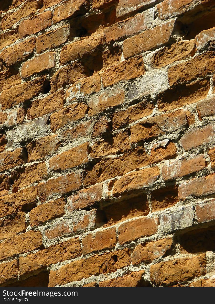 Old brick wall, defensive construction