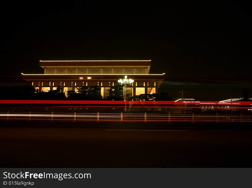 Traffic through Tian'anmen Square beijing