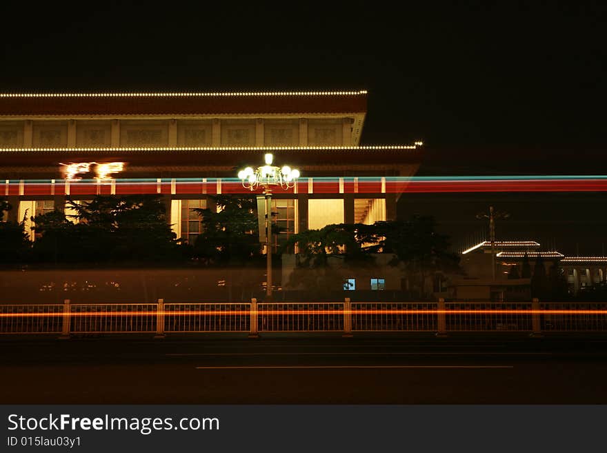 Traffic through Tian anmen Square