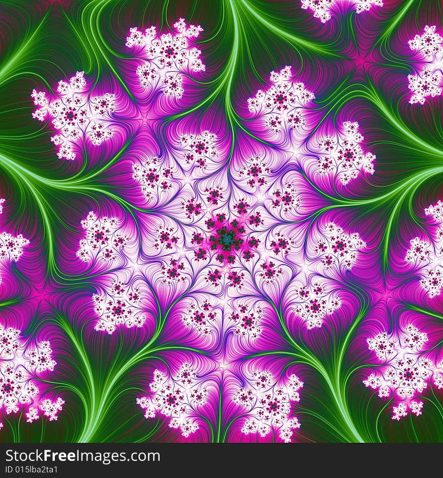 Bright floral background, fountains of colored spots, fine lines and curves of fabulous colors. Bright floral background, fountains of colored spots, fine lines and curves of fabulous colors.