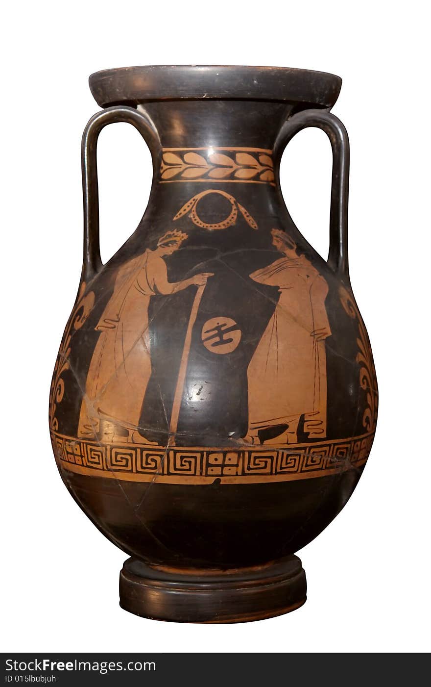 Ancient greek amphora isolated