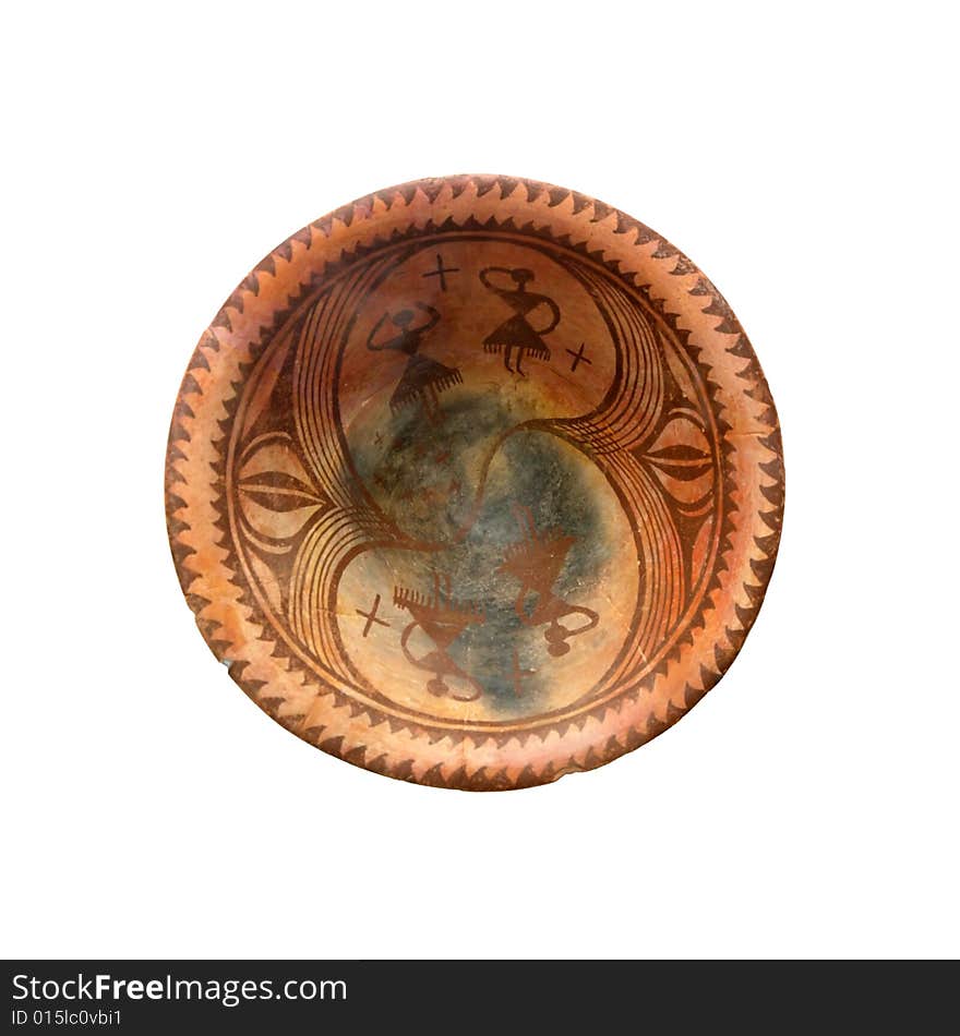 Colored ncient prehistoric ceramic isolated