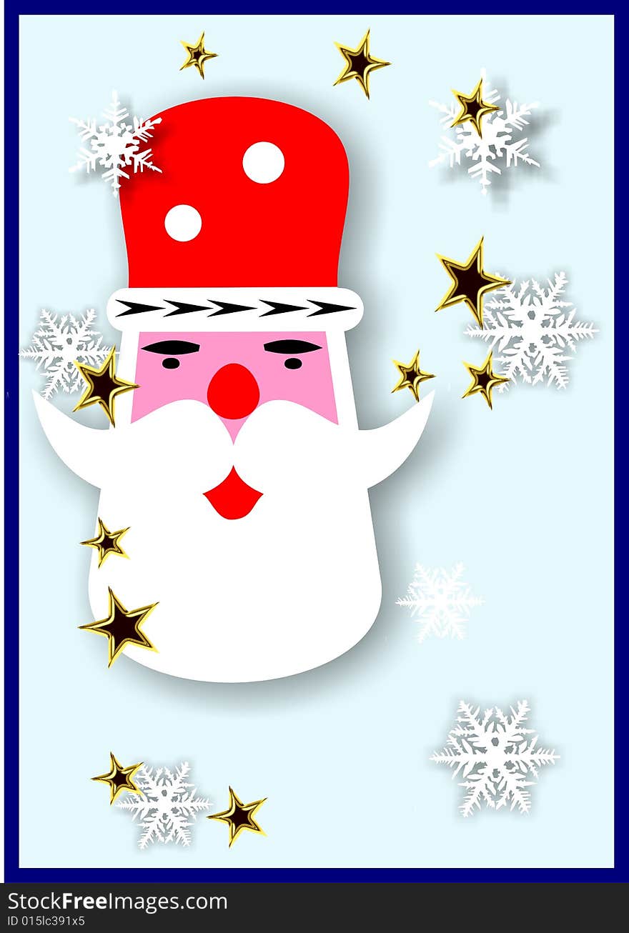 Snowman, a illustration for a card or poster, puit your own text on it