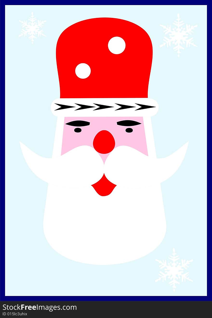 Snowman, a illustration for a card or poster.