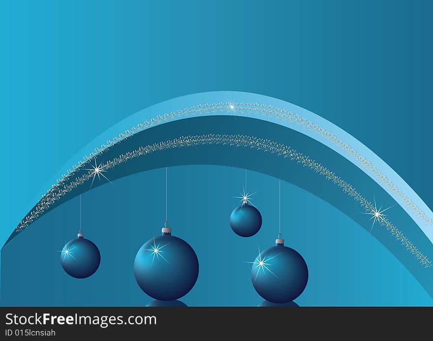 Beautiful  baubles on blue background. Beautiful  baubles on blue background