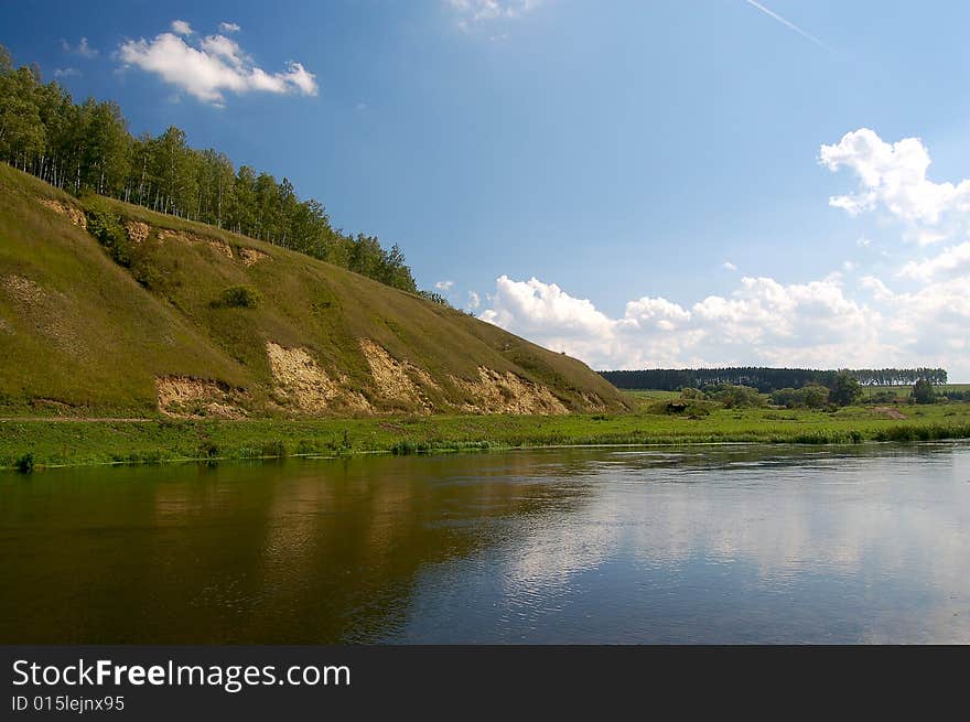 Landscape nature river sky summer water. Landscape nature river sky summer water