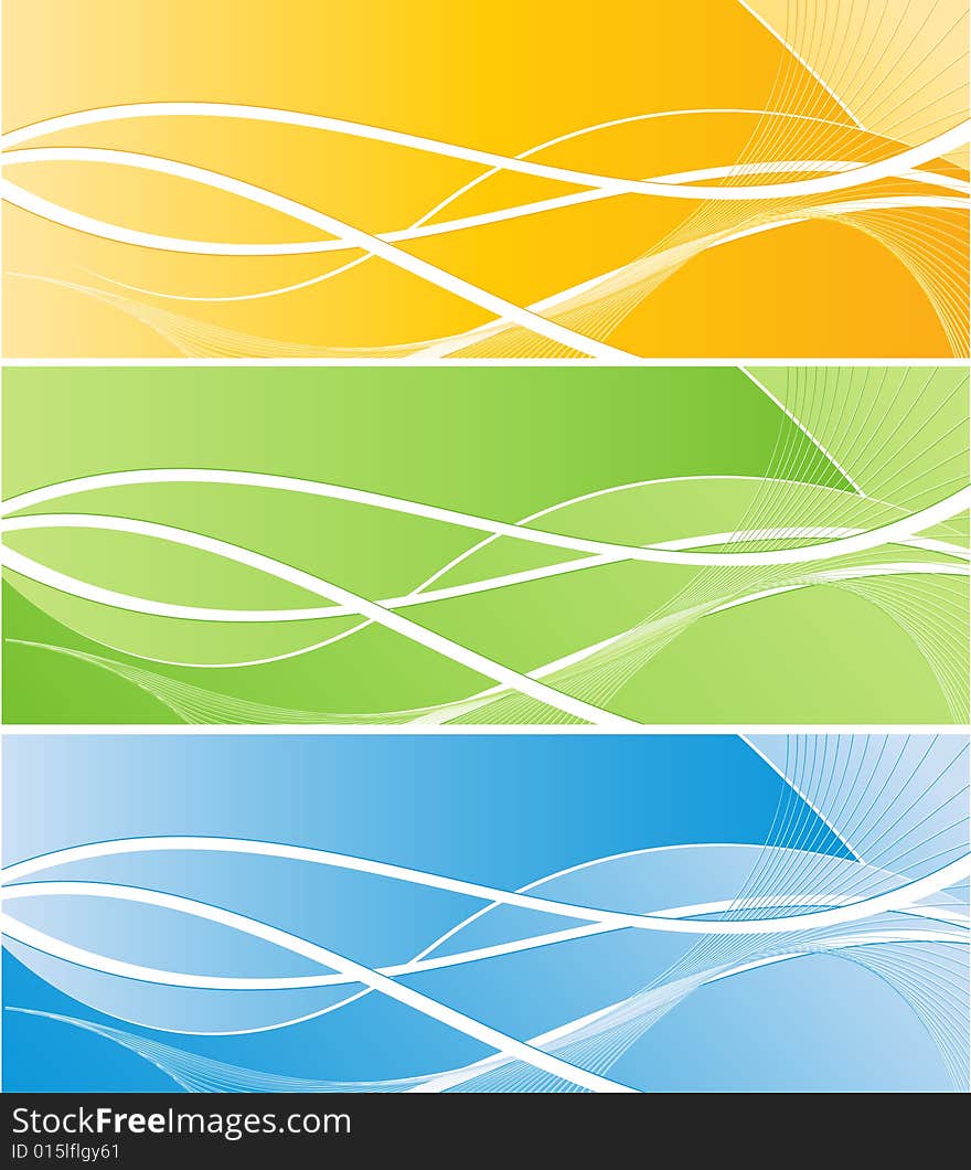 Three vector bright banners