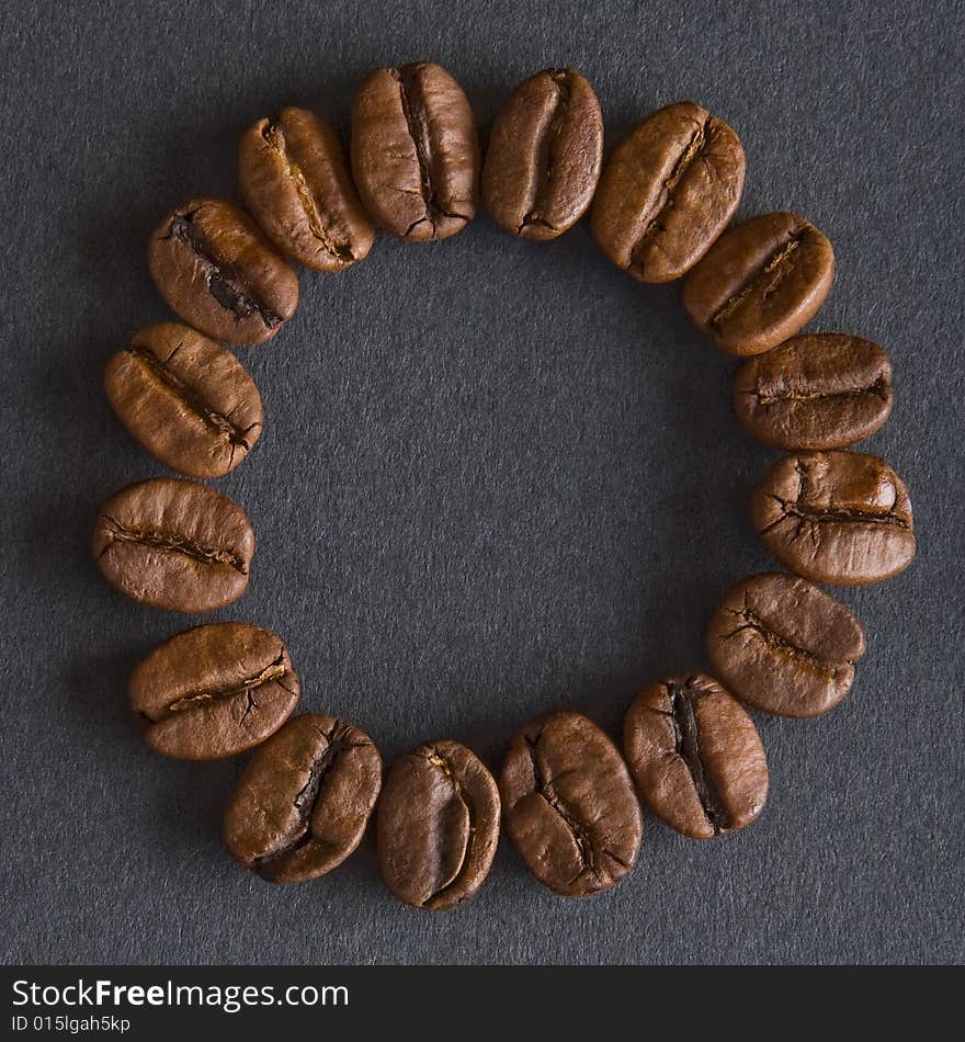 Coffee beans on a dark background. Coffee beans on a dark background