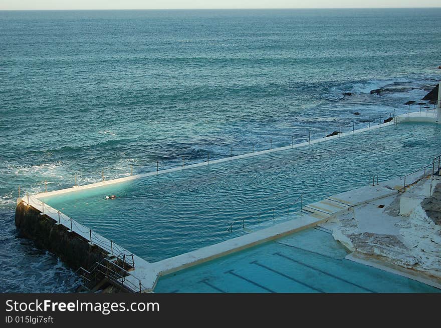 Swimming pool with ocean water in Sydney, Australia. Swimming pool with ocean water in Sydney, Australia