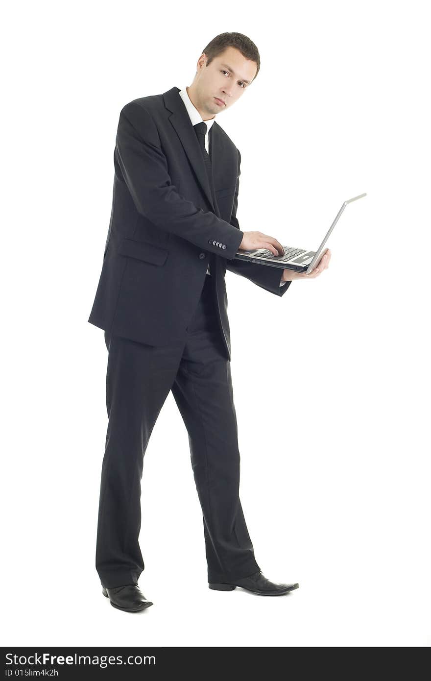 Young businessman with notebook