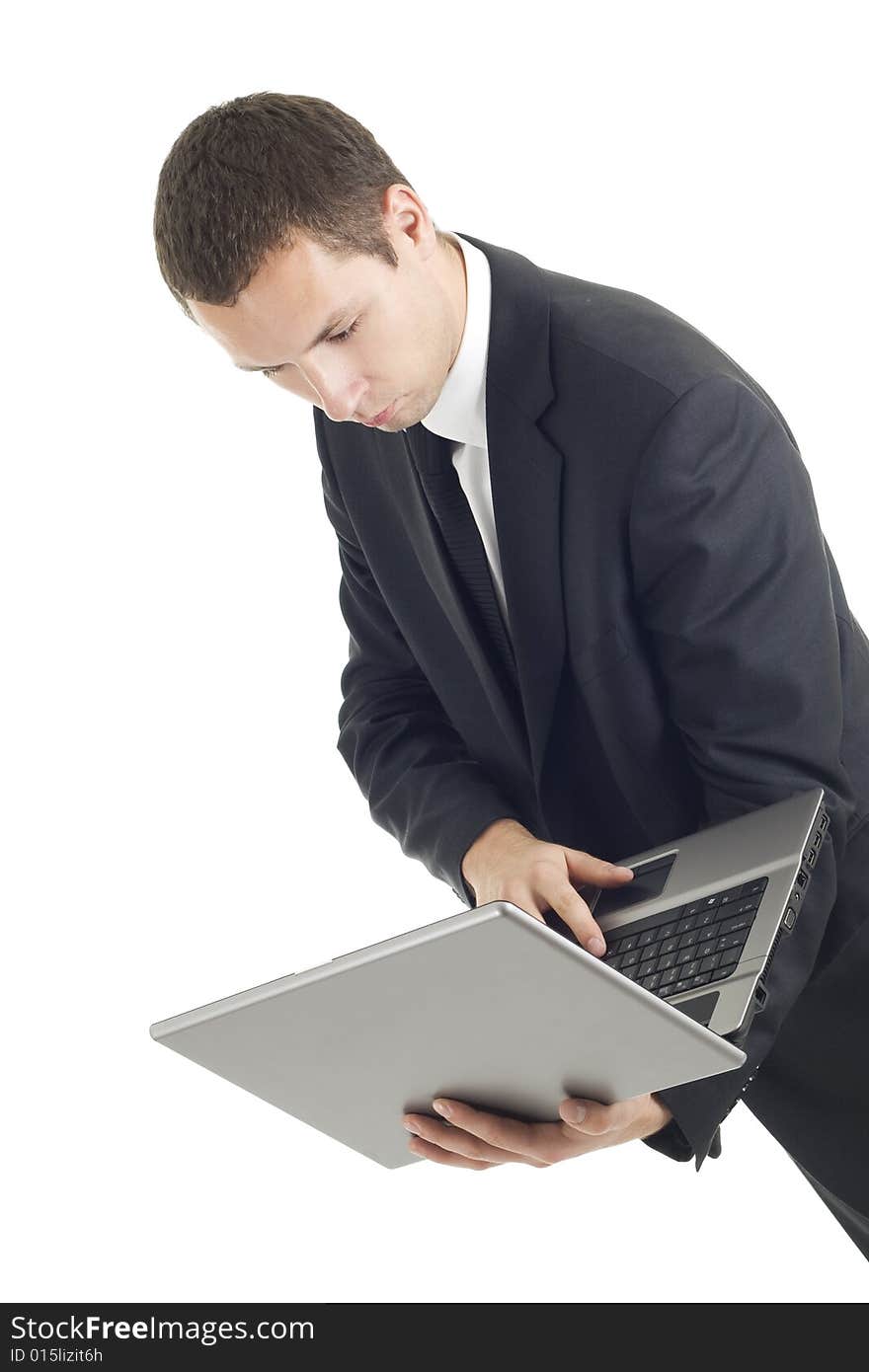 Young businessman with notebook