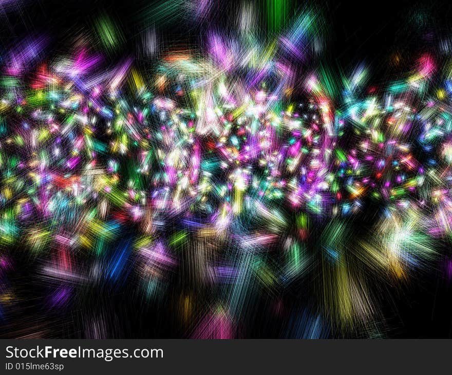 Lots of colorful particles in black background