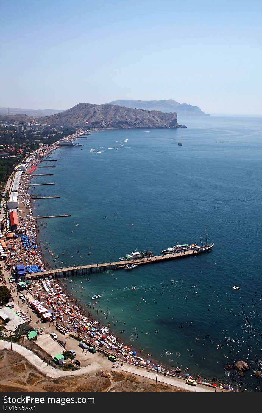 View from height on Quay of the resort city