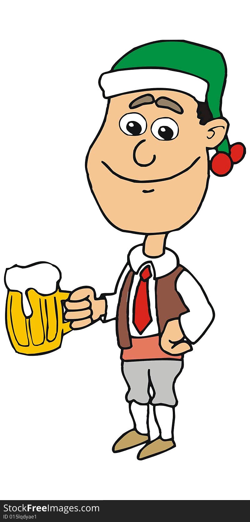 Art illustration: a man with a beer mug. Art illustration: a man with a beer mug