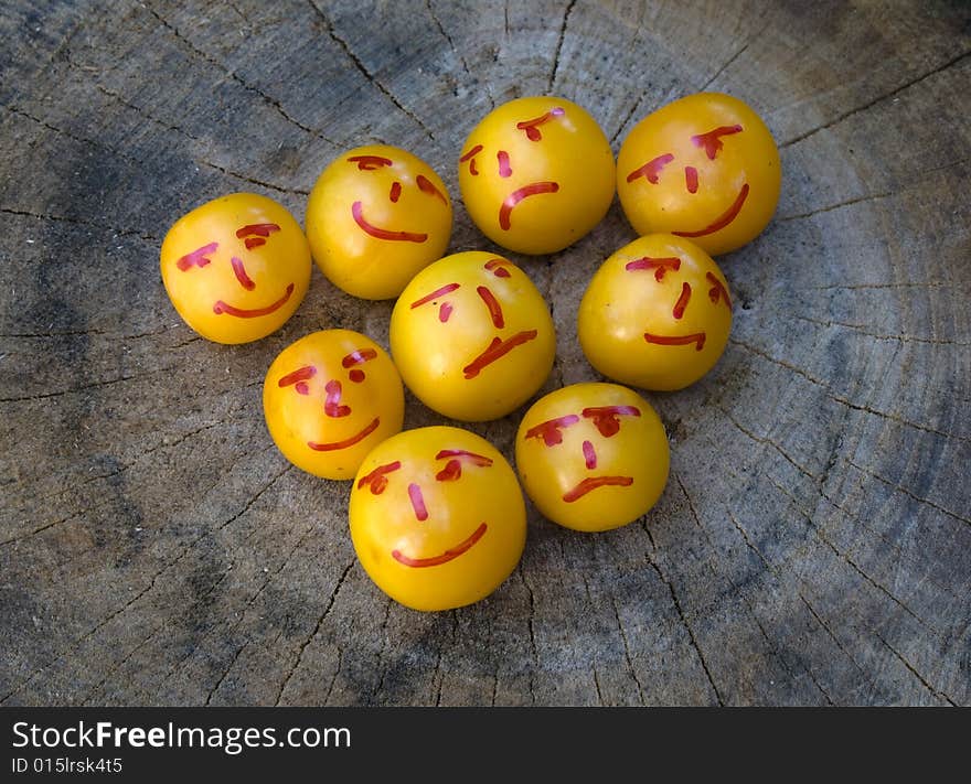 Yellow plums like emoticons