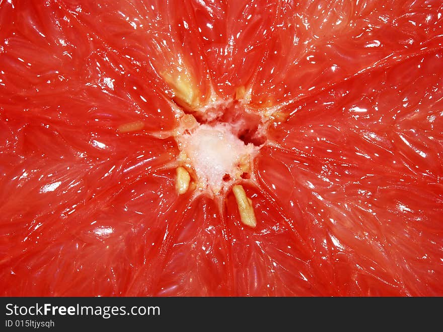 Close-up image of juicy grapefruit