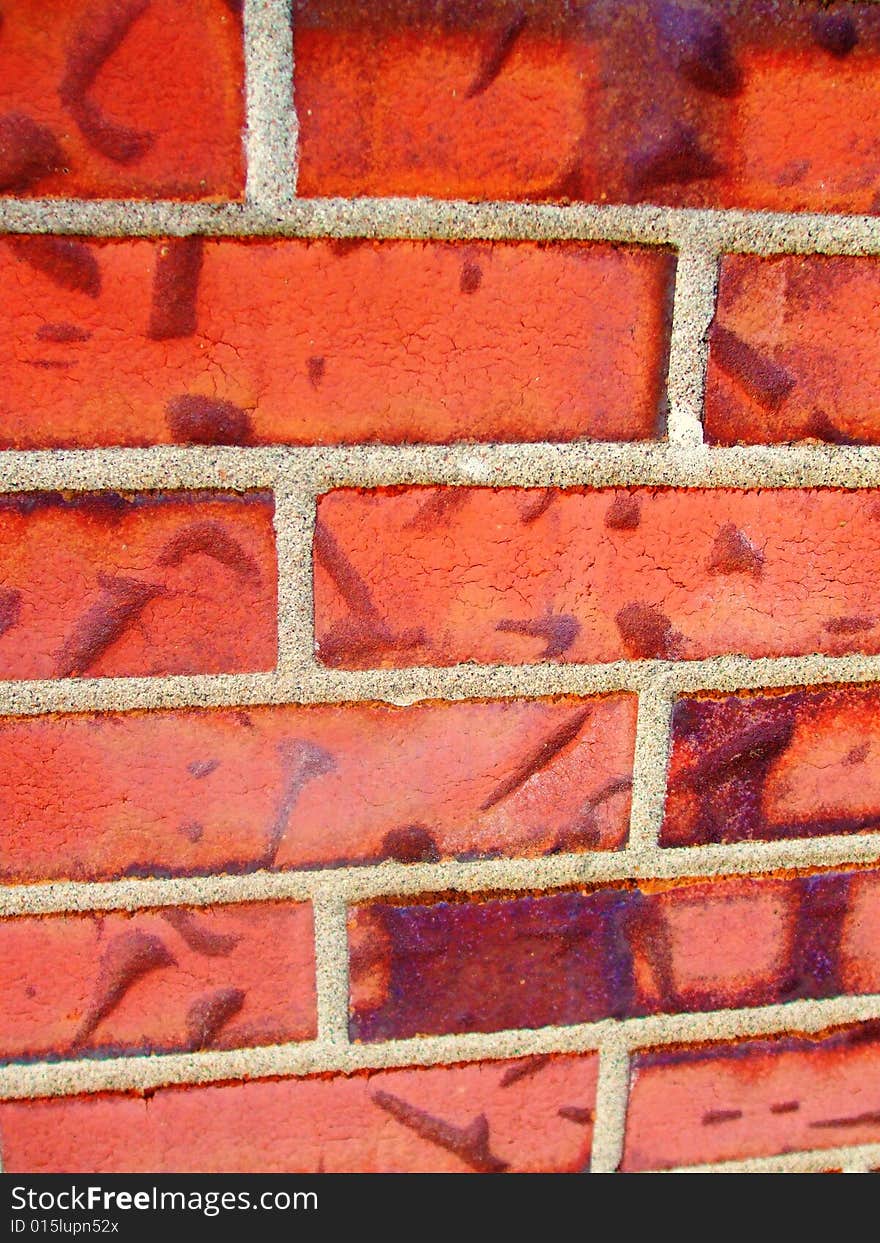 A red brick wall shot with a perspective point of view. A red brick wall shot with a perspective point of view