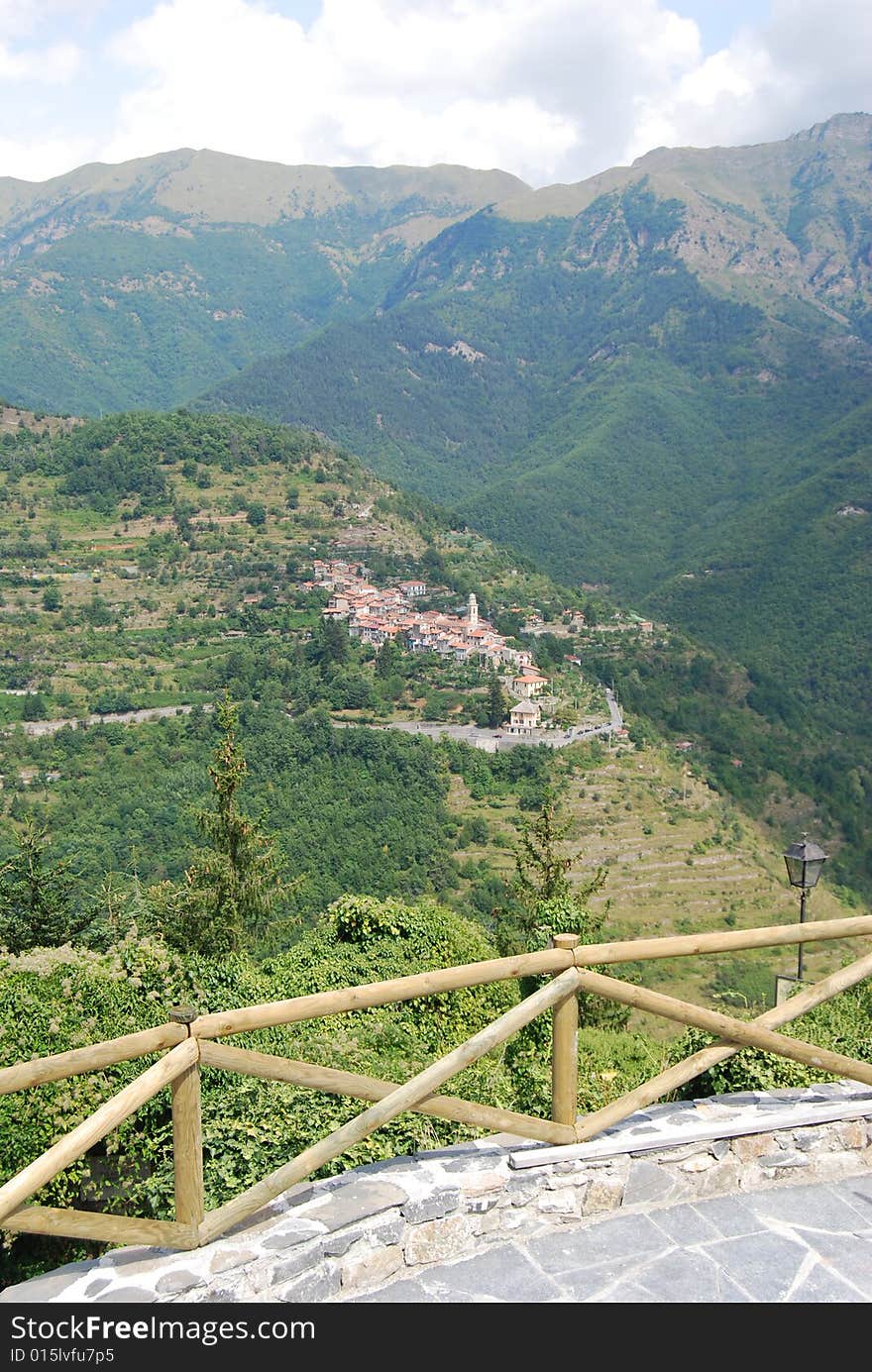 View from Triora in Liguria, Italy, a medioeval village historically associated with witches