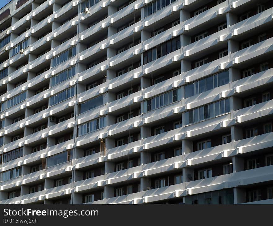 Block of flats in overcrowding city enviroment