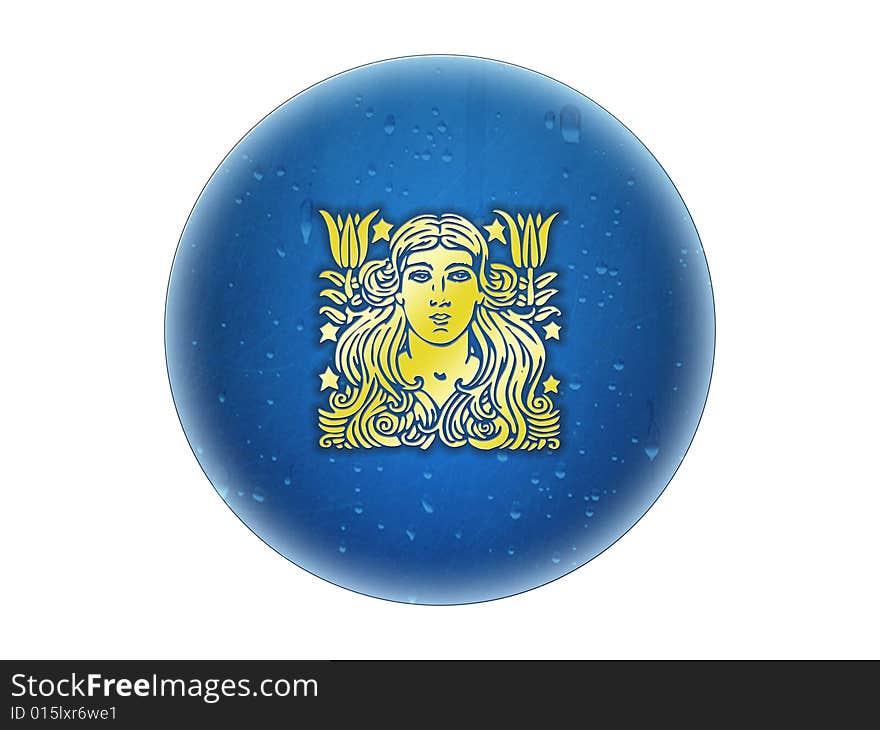 Zodiac golden sign illustration (Virgo). Zodiac golden sign illustration (Virgo)