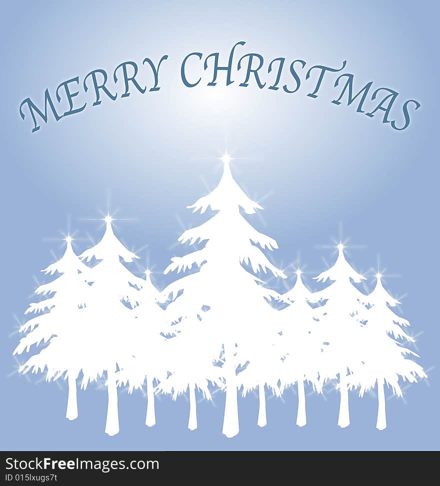 White Christmas Tree Card 3