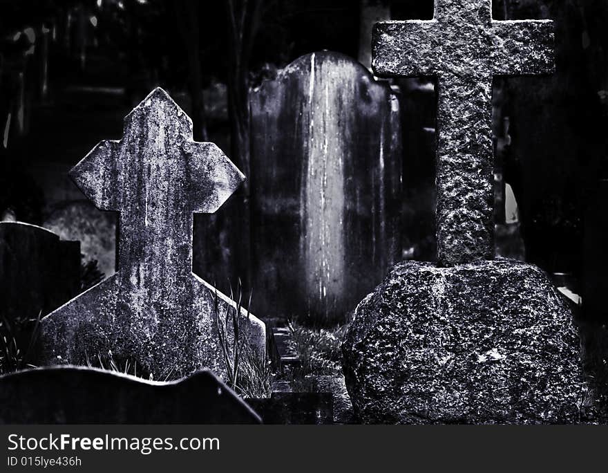 Detail of a graveyard in london. Detail of a graveyard in london