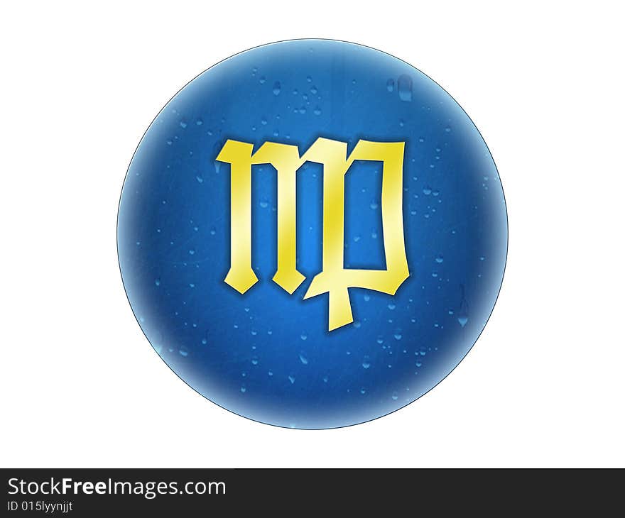 Zodiac golden sign illustration (Virgo). Zodiac golden sign illustration (Virgo)