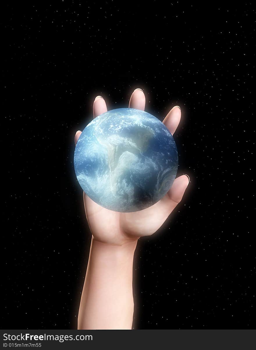 Hand About To Grab Earth